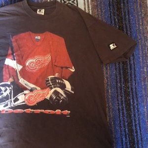 Vintage 90s Starter Detroit Red Wings NHL Mens Tee